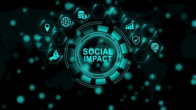 Social impact Natural language processing AI Artificial intelligence. Motion graphics of concept. 4k video animation