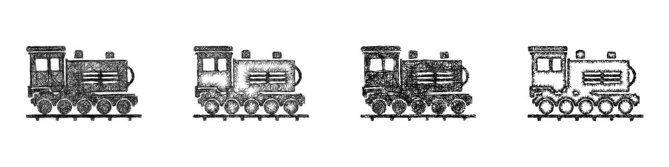 Sketch locomotive icon design set © David Zydd