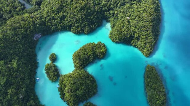 A scenic site named the Milky Way, due to its milky-colored water, is found in Palau's Rock Islands. This island-nation is a popular destination for divers, snorkelers, and kayakers. 