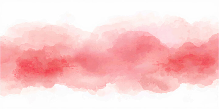 Abstract pink watercolor background with fluffy clouds and a vintage paper texture