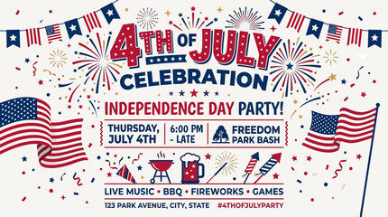 Fototapeta premium American Flag on Fireworks Display.