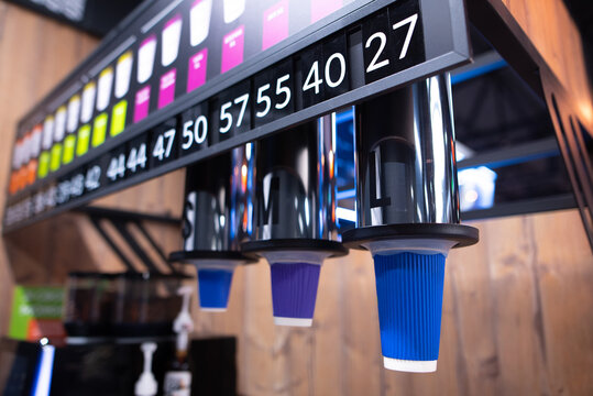Self-Service Coffee Machine with Tea and Cups