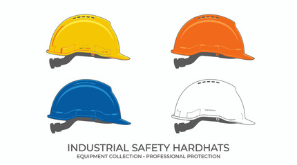Fototapeta premium Industrial safety hard hats collection.