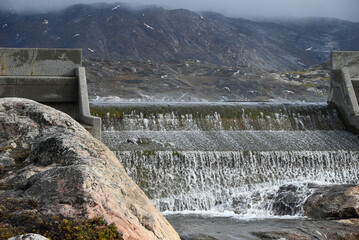 Ilulissat, Disko Bay, Western Greenland -  Arctic Hydroelectric Spillway Renewable Energy Infrastructure © Sandra Falcetta