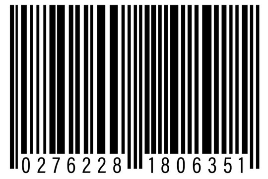 Scannable Barcode Sticker with Product Serial Number PNG Cutout Mockup
