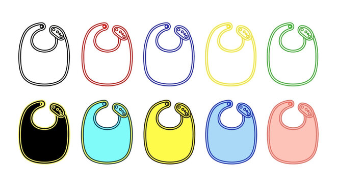 Collection of colorful baby bibs for newborns and infants, designed for feeding and protection