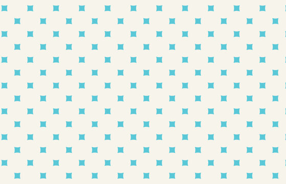 Minimalist seamless pattern with light blue squarish shapes on cream white neutral ground.