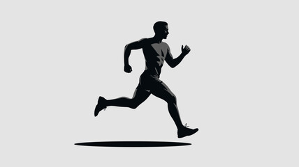 Fototapeta premium Athlete running silhouette vector illustration