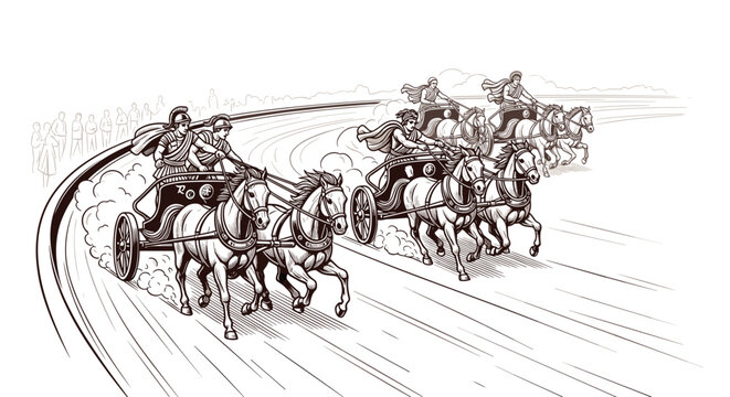 Roman Chariot Racing Drawing