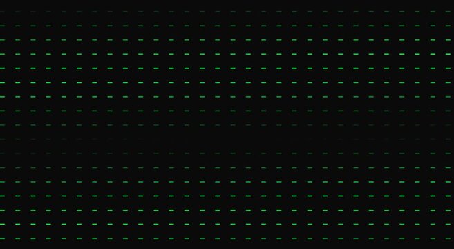 Digital data stream animation background, with pulsing green, neon dash lines