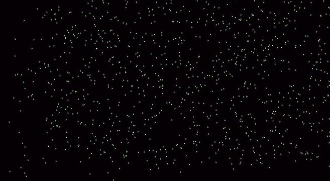 Digital glitch noise particles overlay effect on animation black background