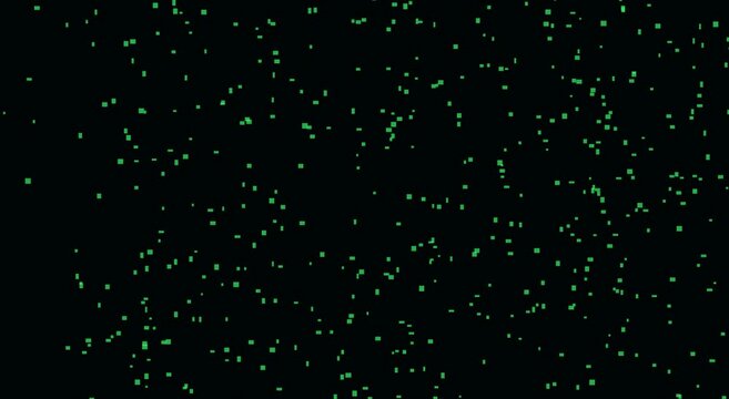 Digital green matrix rain code falling data stream animation background effect