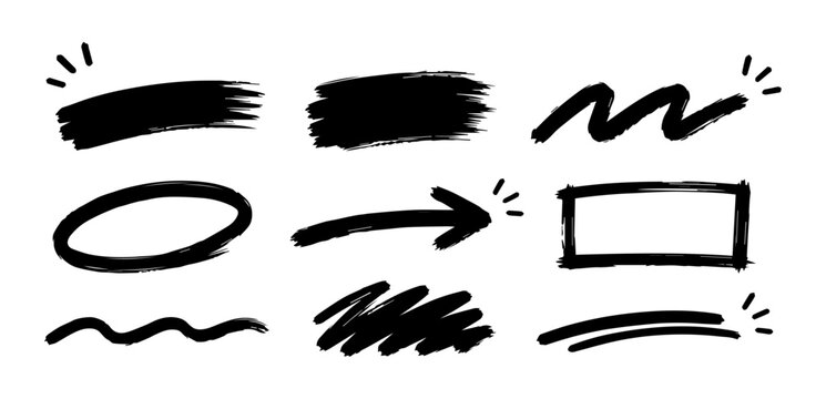 Brush Stroke Doodles Set
Vector doodle funny set on white background