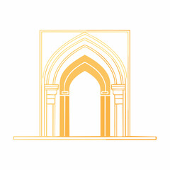 Fototapeta premium Golden Islamic Archway Illustration