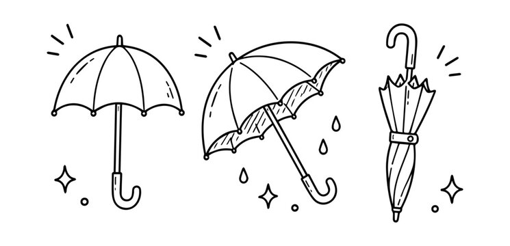 Umbrella Doodles Set
Vector doodle funny set on white background