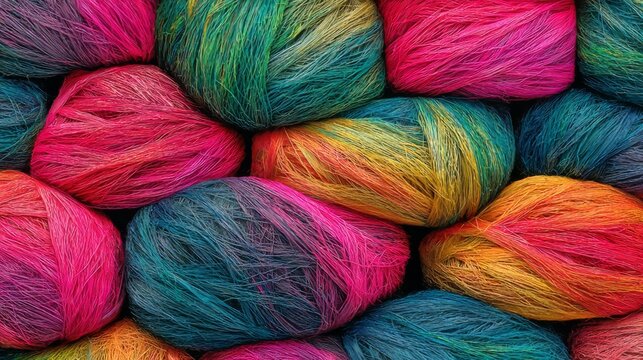 Vibrant Assorted Yarns Ready for Knitting and Craft Projects