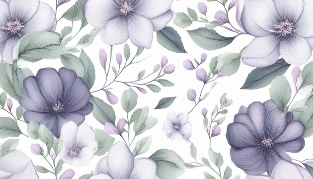subtle watercolor floral seamless pattern delicate botanical bloom nature design for trendy design textile packaging fabric wallpaper branding stationery wrapping paper interior decor