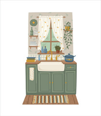 Kitchen. Cottage Core. Vector isolated illustration. Design element © Nadia Grapes