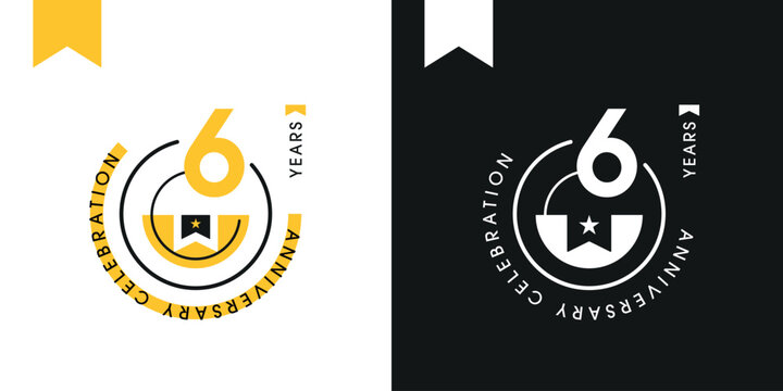 6-years anniversary celebration Badge Design for Print and Digital Marketing.