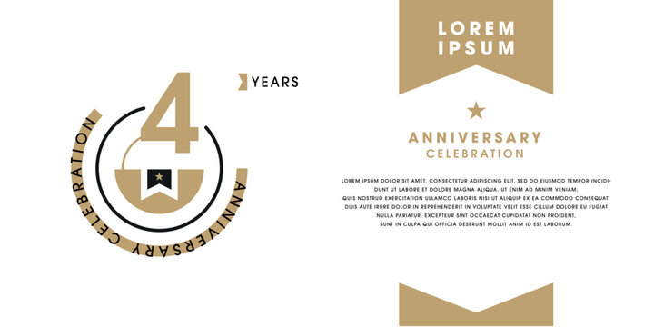 4-years anniversary celebration Badge Design for Print and Digital Marketing.