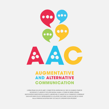 AAC(Augmentative and alternative communication)Card and Poster Template design, vector illustration.
