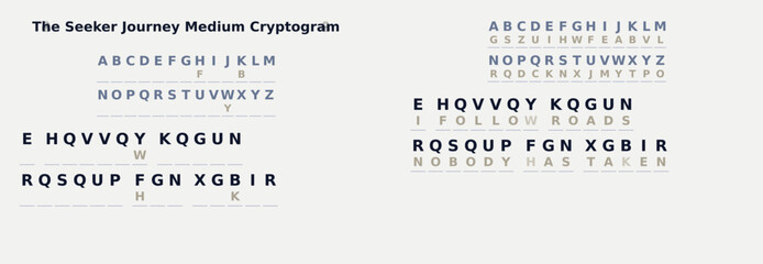 Fototapeta premium Medium Seeker Cryptogram Codebreaker Printable Puzzle Worksheet