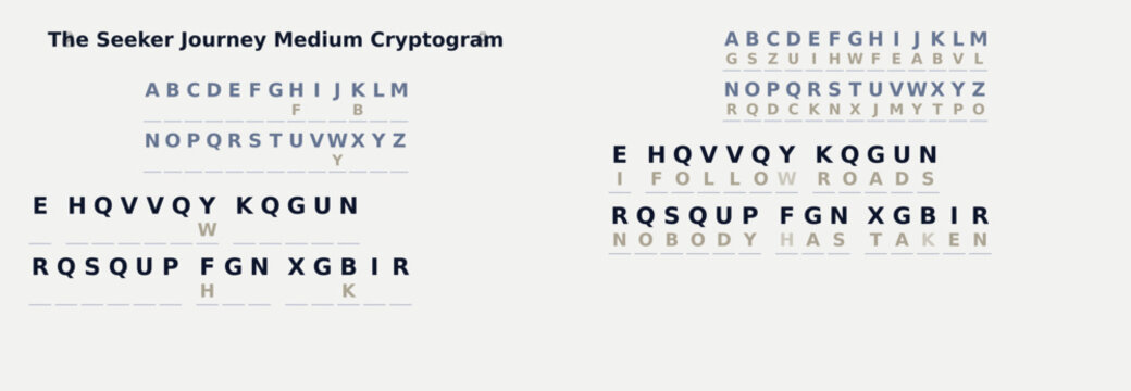 Medium Seeker Cryptogram Codebreaker Printable Puzzle Worksheet