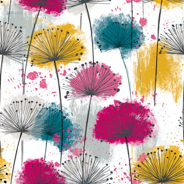 Colourful, Seamless, minimalist chabby chic pattern for fabrics