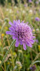 Fototapeta premium purple thistle flower in spring