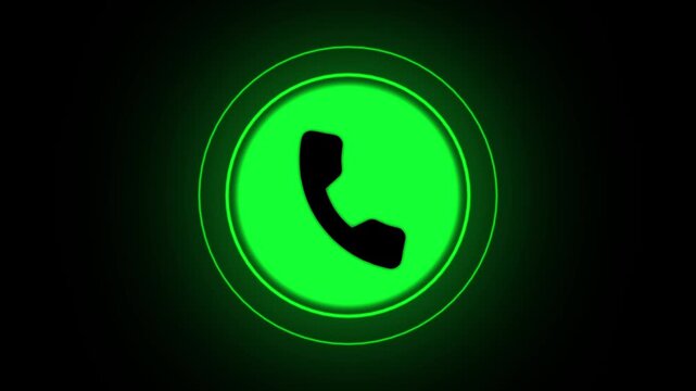 Incoming call notification with pulsing green glow animation for mobile interface phone ringing