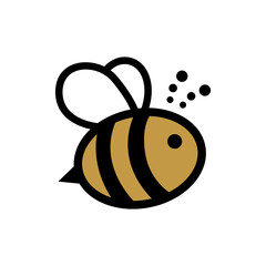 Cute chubby bumblebee character illustration simple cartoon honeybee vector logo icon © Paulus