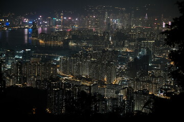 Fototapeta premium Hong Kong skyline at night
