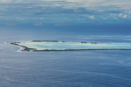 Aerial view, atoll, Tuvalu, South Pacific