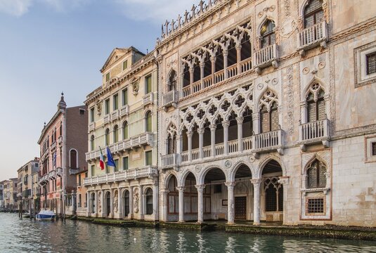 Palazzo Ca dOro (Golden House) on the Grand Canal, Venice, Veneto, Adriatic Sea, Northern Italy, Italy