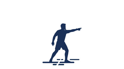 Fototapeta premium Minimalist Silhouette of a Soccer Coach Pointing Direction