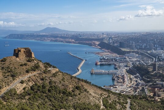 Overlook over Oran with the Santa Cruz castel in the foreground Oran, Algeria