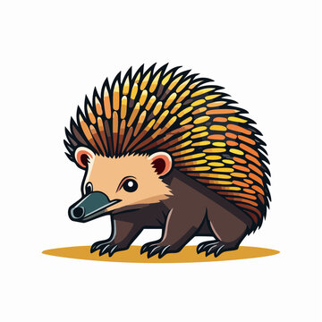 Cute Cartoon Echidna Illustration