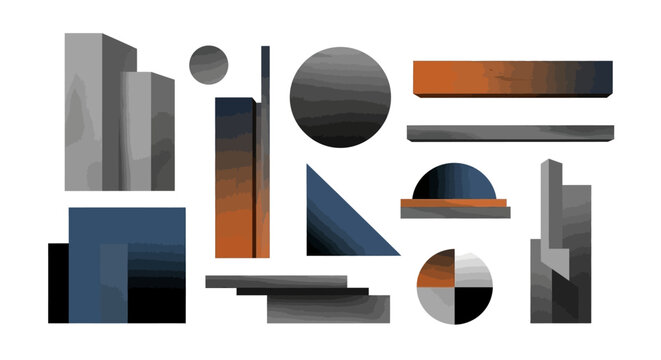 Abstract geometric shapes, modern design, minimalist, gradient colors