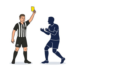 Soccer Referee Showing Yellow Card to Player Illustration © lolong