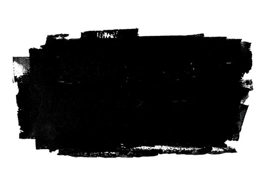 Black paint brush stroke texture isolated on white background
