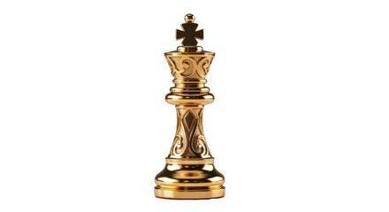 Fototapeta premium Golden chess king piece with intricate detailing