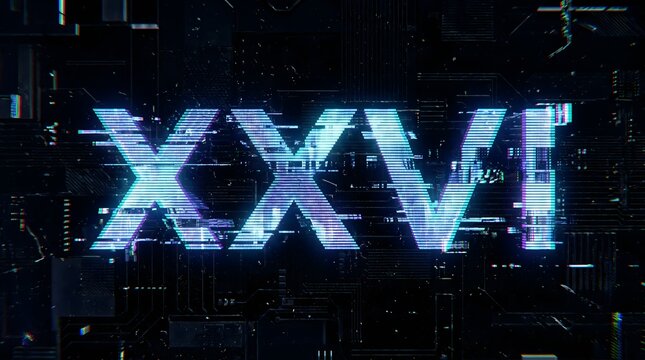 Roman numeral XXVI digital display.