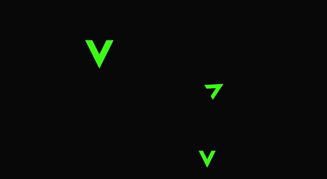 Green v-shape abstract motion animation background, for modern ui