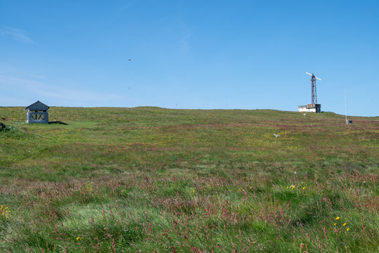 Beautiful rural landscape of island of Grimsey in Iceland