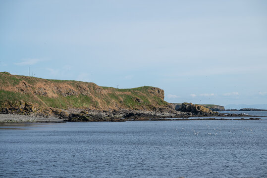 Beautiful rural landscape of island of Grimsey in Iceland