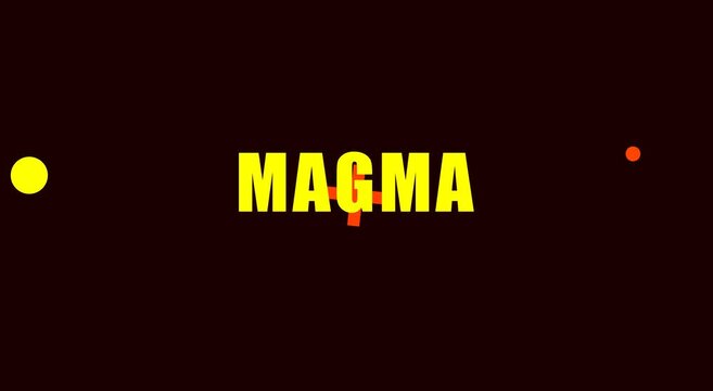 Magma typography motion with dynamic geometric shapes animation
