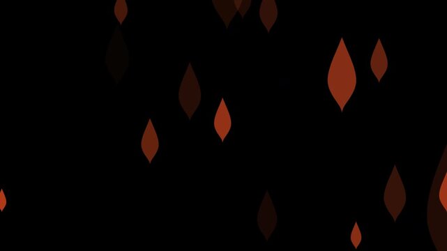 Autumn-themed abstract background with brown and reddish teardrop leaf shapes falling against a dark background.