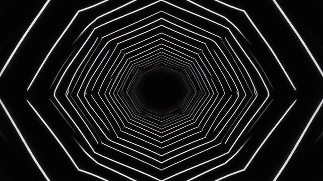 Hypnotic Cinematic Perfectly Symmetrical Geometric Tunnel Background Video