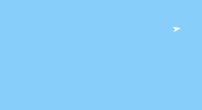 Minimalist animation white cursor arrow moving across a clean light blue background