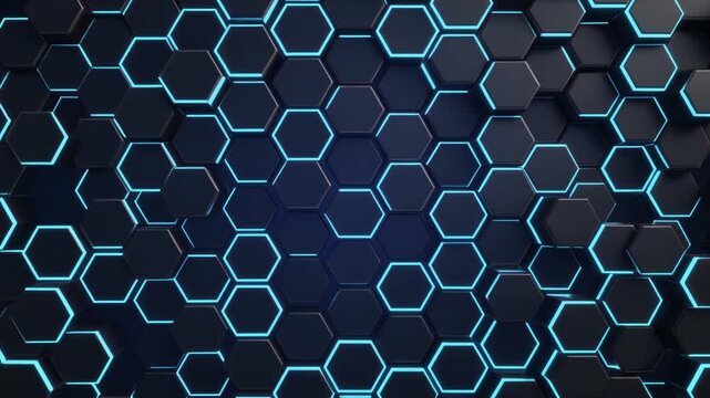 Sleek Cinematic Seamless Honeycomb Hexagonal Grid Pattern Background Video